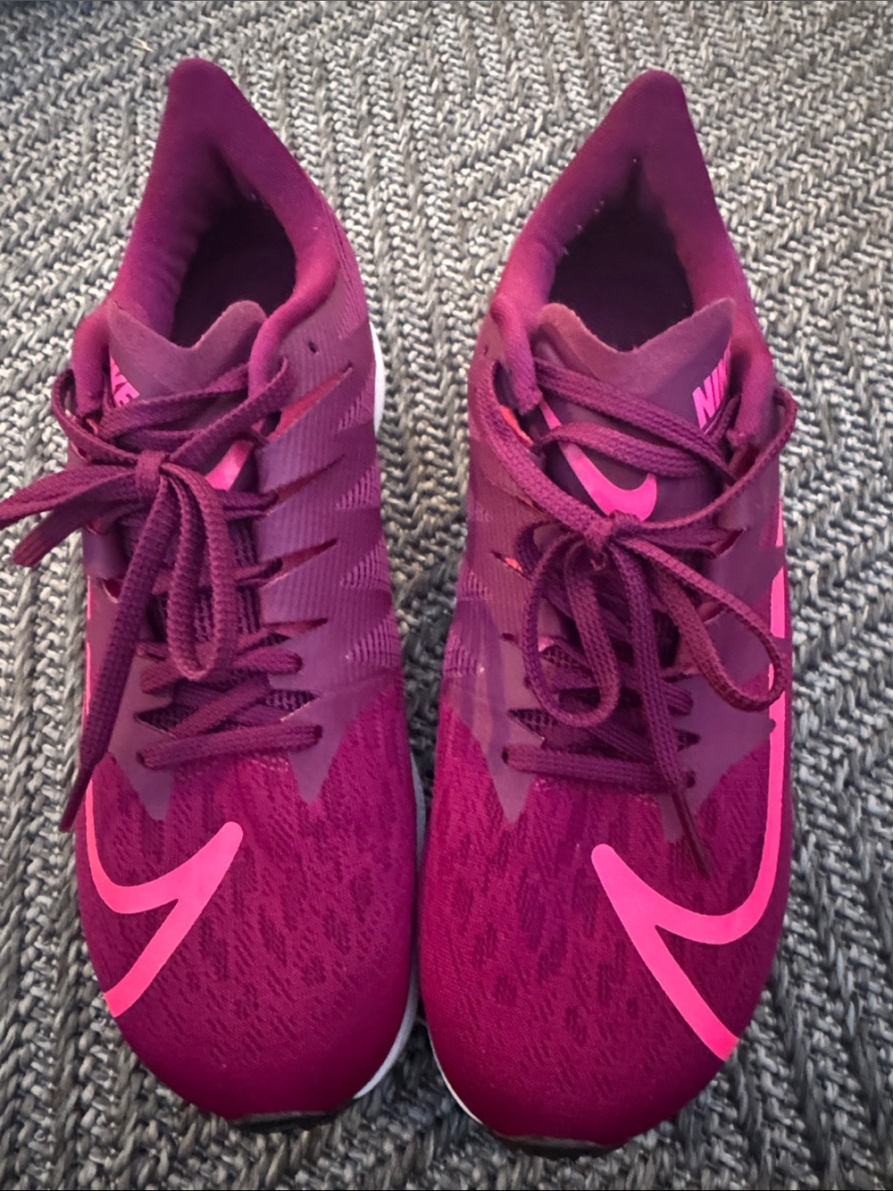 Nike Women’s Athletic Shoes in Deep Magenta with Bright Pink Swoosh